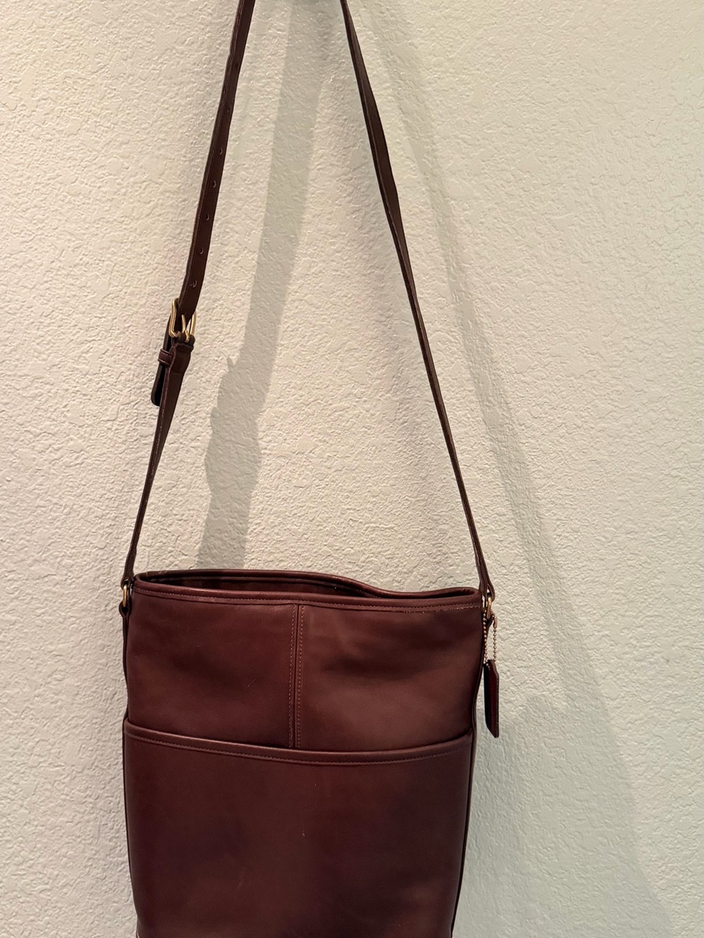 vintage Coach leather bucket bag